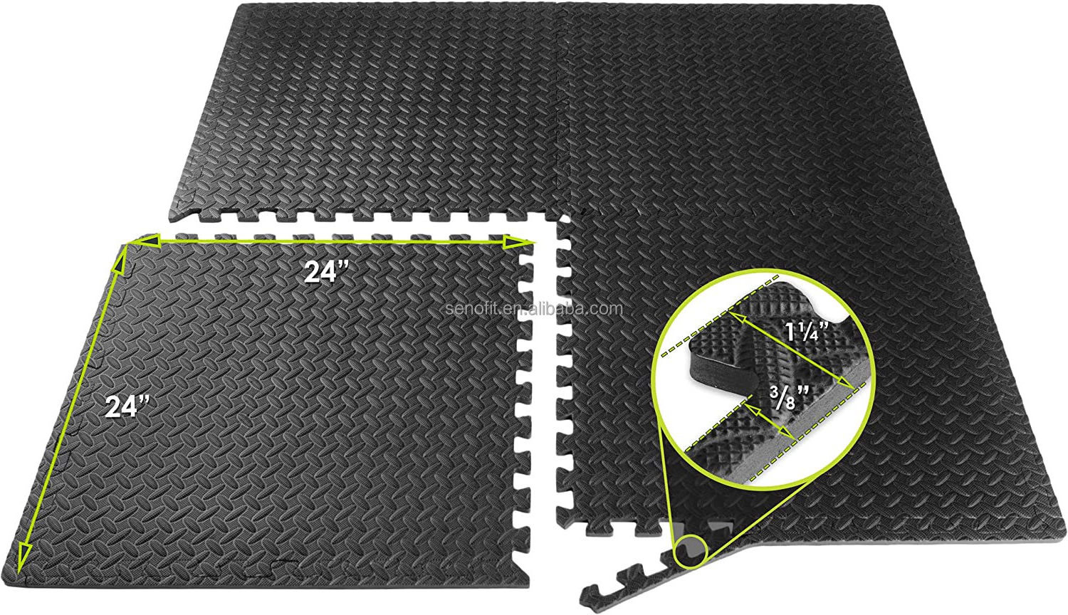 SENAOFIT Puzzle Exercise Mat EVA Foam Interlocking Tiles Protective Flooring for Gym Equipment and Cushion for Workouts