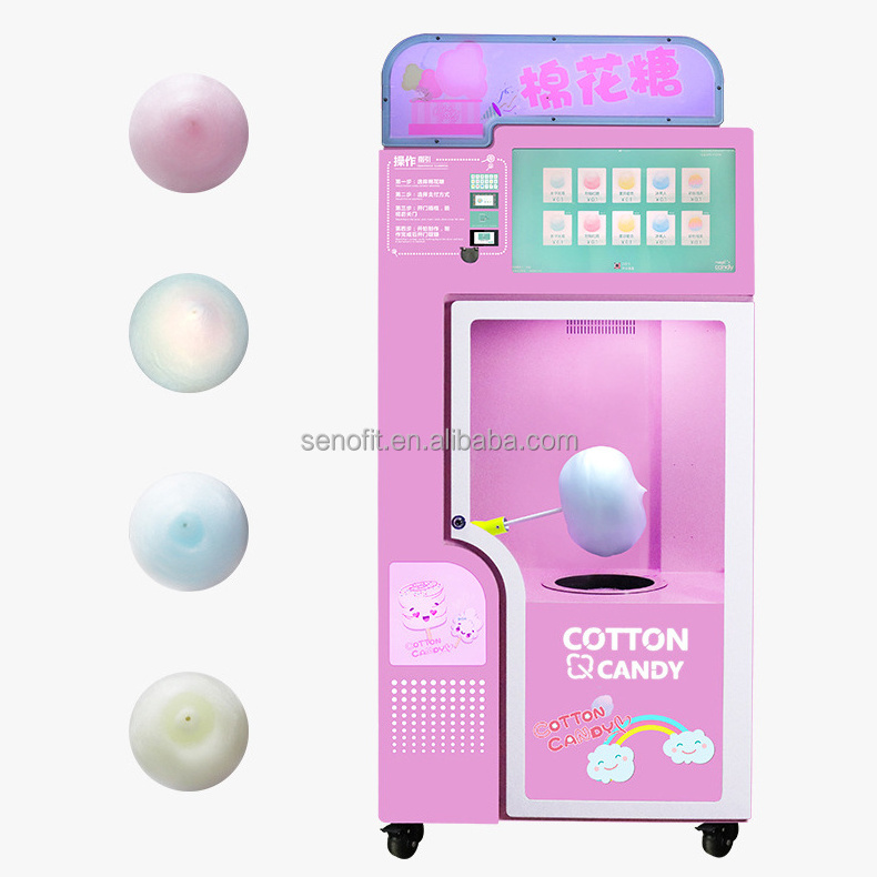 SENAO New Design Automatic Cotton Floss Candy Machine Cotton Candy Vending Machine