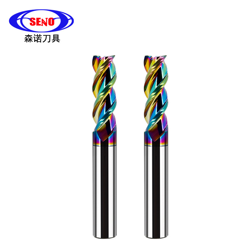 Carbide DLC Coating End Mill 3 Flute High Polished Milling Cutter For Aluminum CNC Machine Tool Router Bit