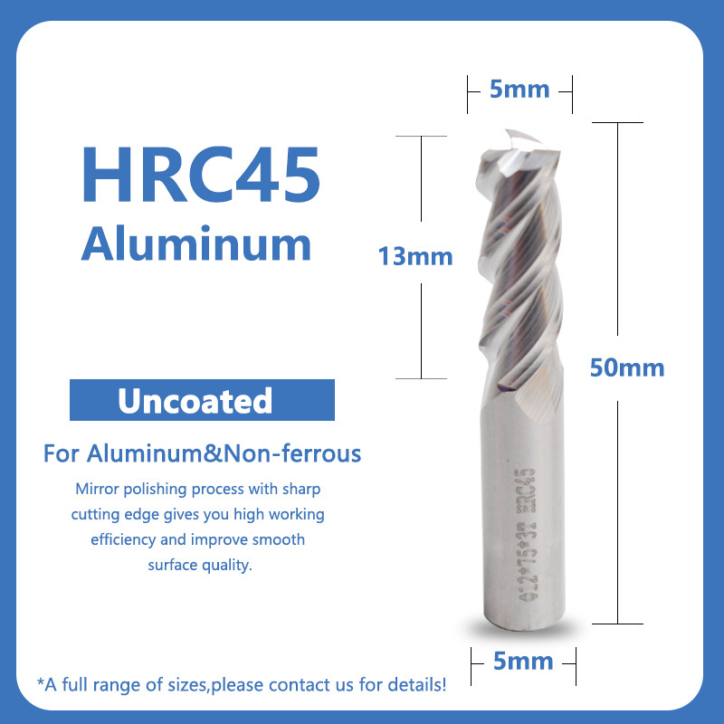 45 Degree Chamfer 3 Flute Wholesale Solid Carbide Aluminum End Mill For steel