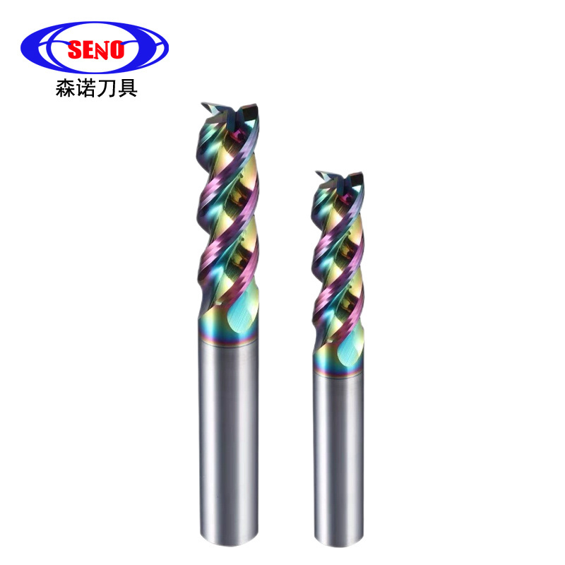 Carbide DLC Coating End Mill 3 Flute High Polished Milling Cutter For Aluminum CNC Machine Tool Router Bit