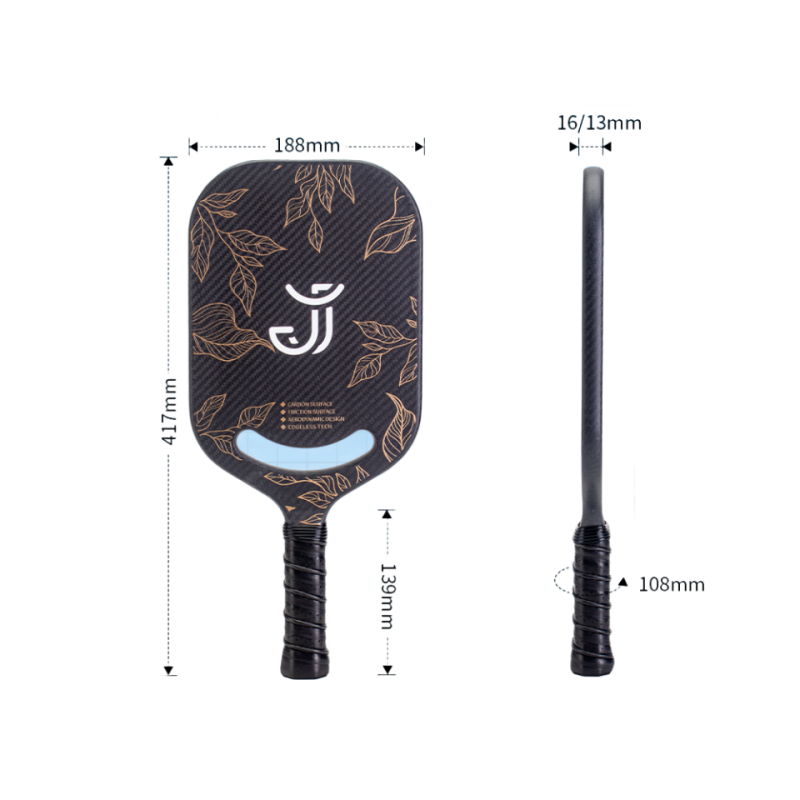 Halo Customizable Outdoor Pickleball Paddle Set PP 2 Paddles PU Leather Cover Carbon Fiber Features Custom Rough Surface