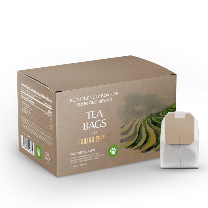 Custom Foldable Unique Gift Product Box Small Cardboard Green Red Tea Bags Paper Packaging Box