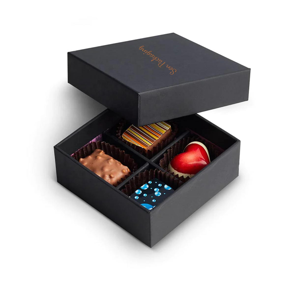 Custom Printing Luxury Paper Empty Strawberry Gift Box Bonbon Chocolate Packaging Box For Chocolate with inserts/plastic trays