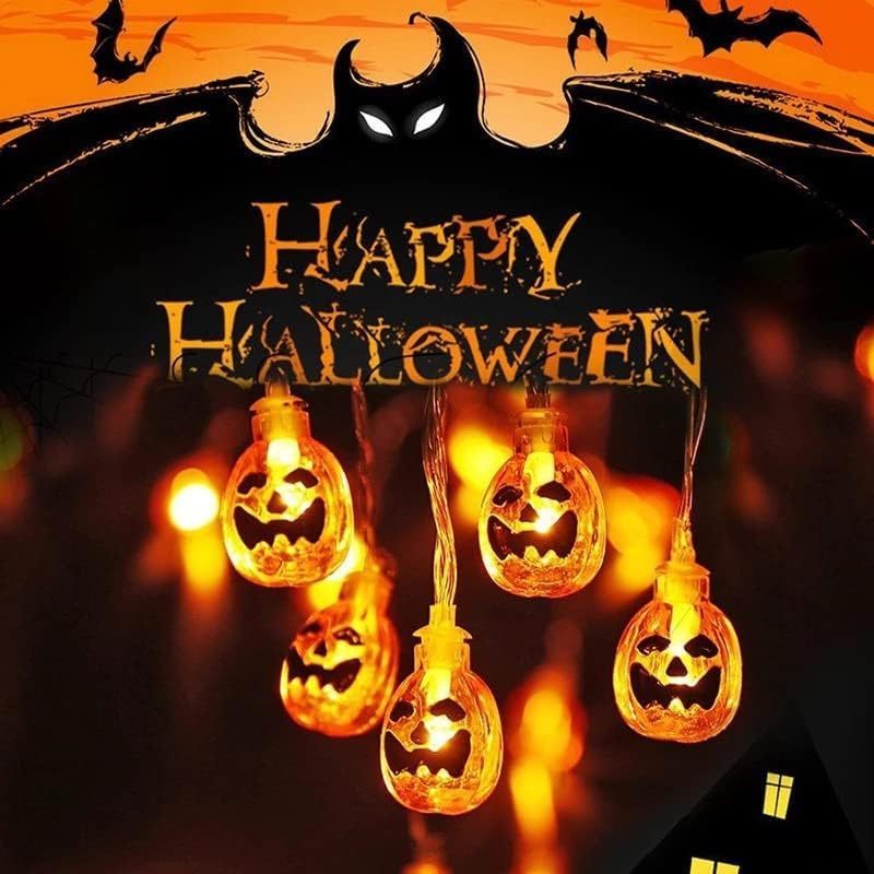 SHENPU Solar Halloween Pumpkin Lights 30 LED Battery Operated String Lights for Indoor Outdoor Halloween Party Decoration