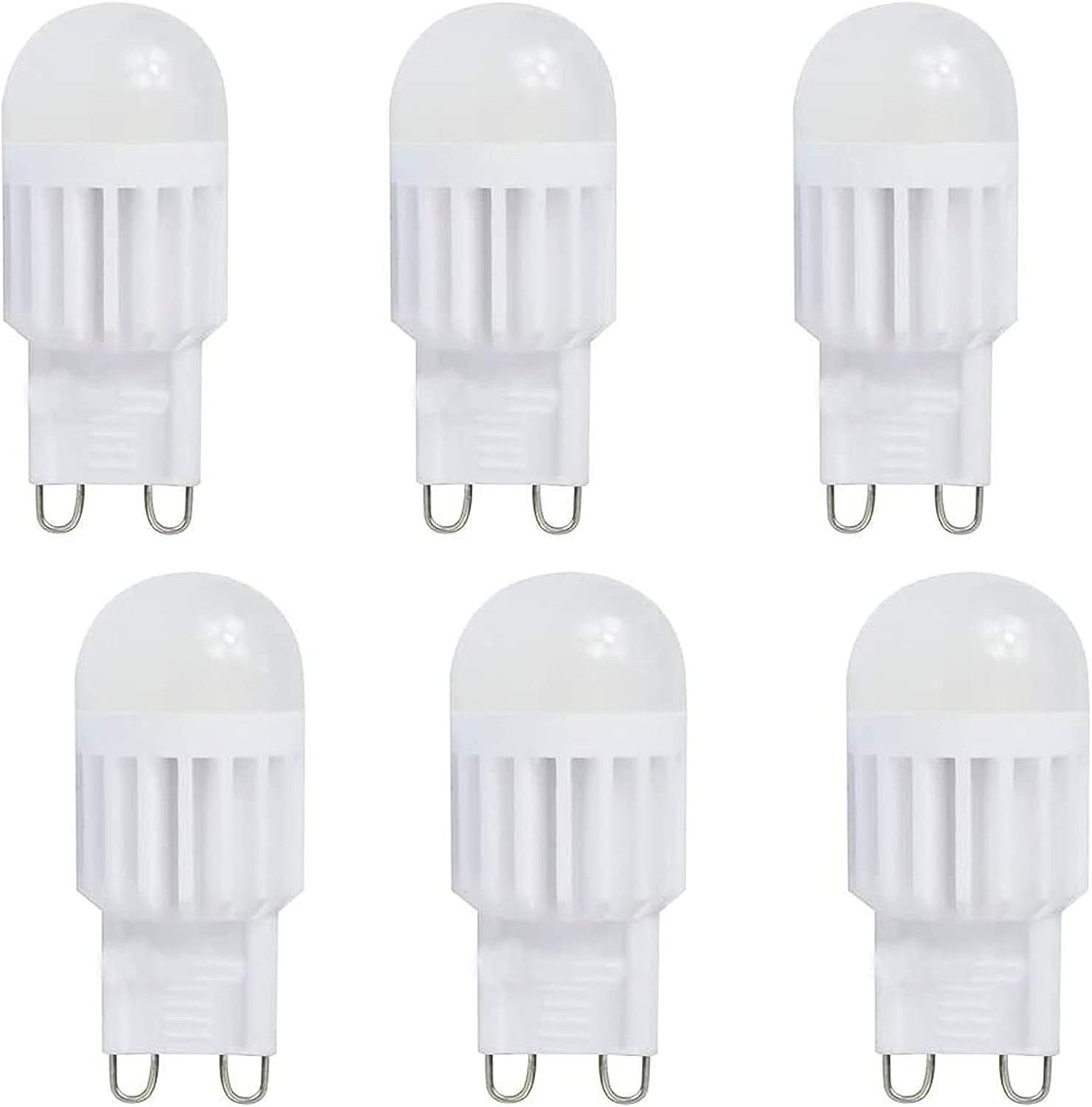 SHENPU 6 Pack G9 LED Light 3W Chandelier Light Bulbs 30W Halogen Bulb Equivalent Warm White 3000K G9 Bi Pin Base Bulbs