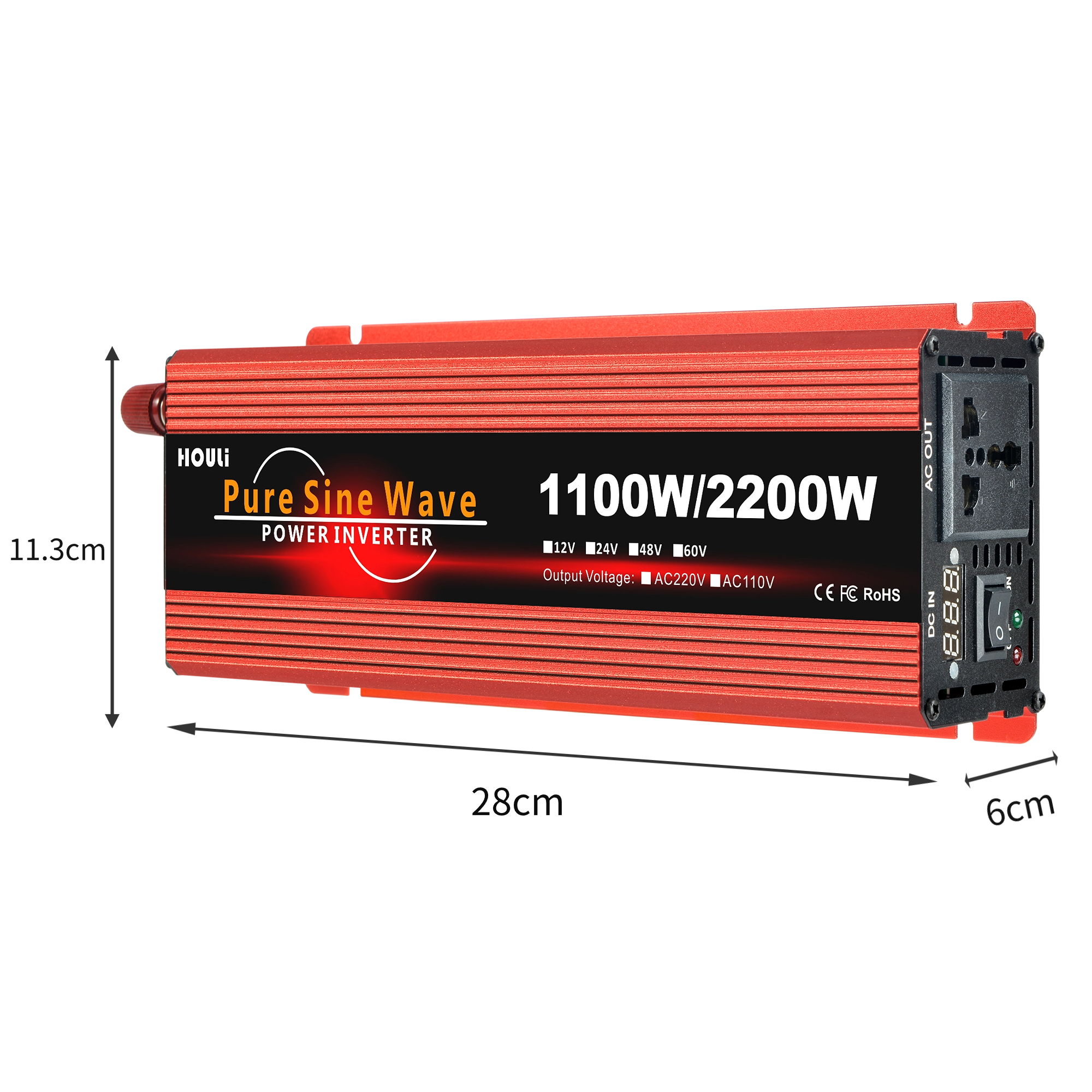 HOULI micro Pure Sine wave Inverter solar power 12V 110V Inverter 2200W Inverter convertisseurs 12v 24v 220v