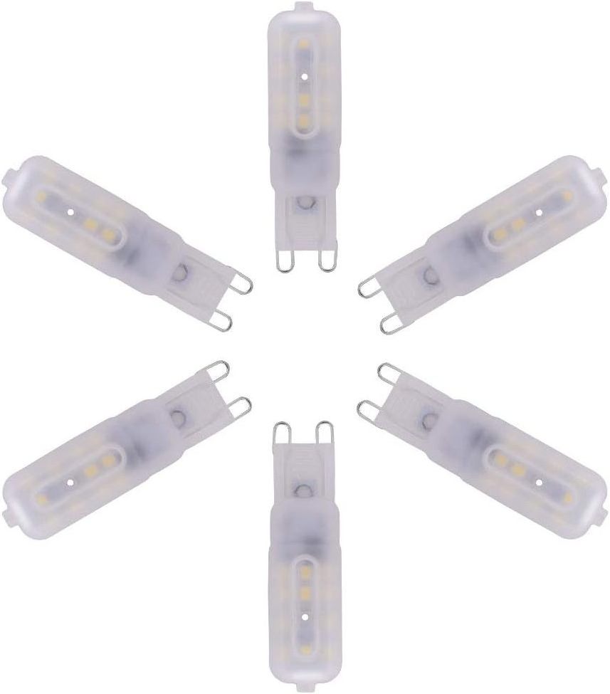 SHENPU 6 Pack G9 Bi Pin Base 40W Halogen Equivalent LED Light for Indoor Chandeliers Ceiling Lights