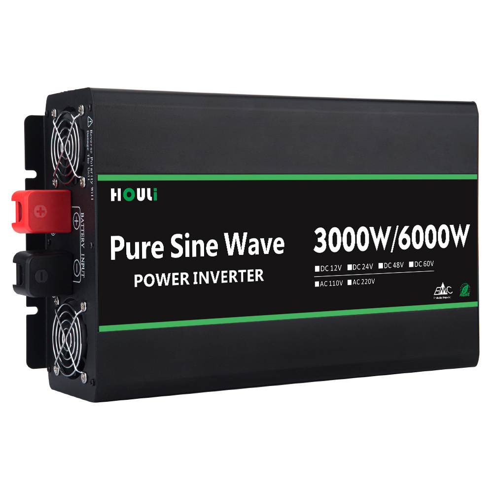 HOULI 6000W 5000W 4000W Pure Sine Wave Inverter 12V To 220 Car Power Inverter Inversor De Corriente 12V A 110V 5000W Onda Pura