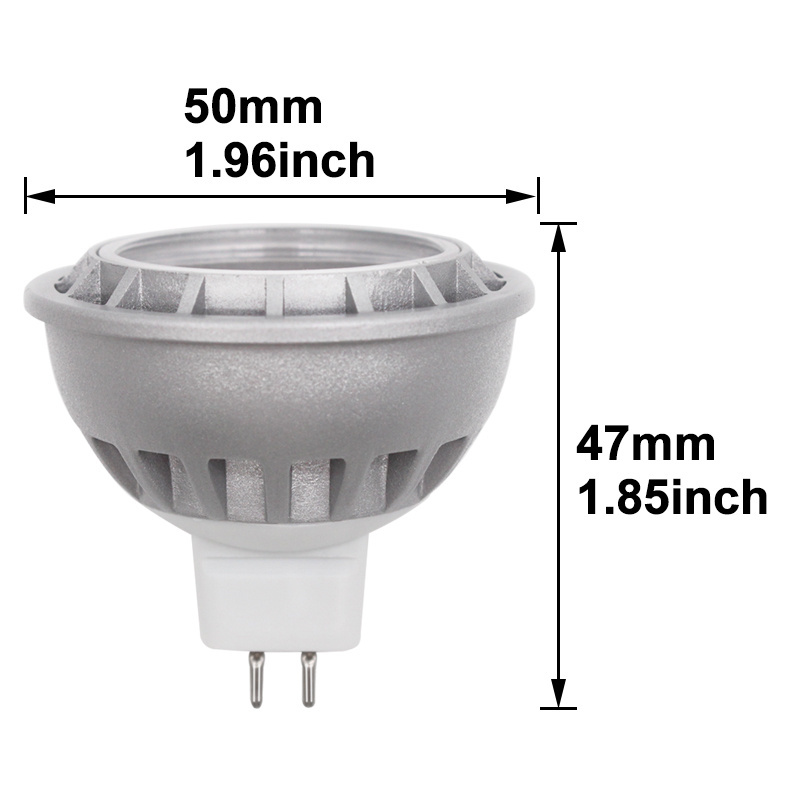 High Lumen Silver Aluminium Body Spotlight 12V 3W COB MR16 Led Lamp