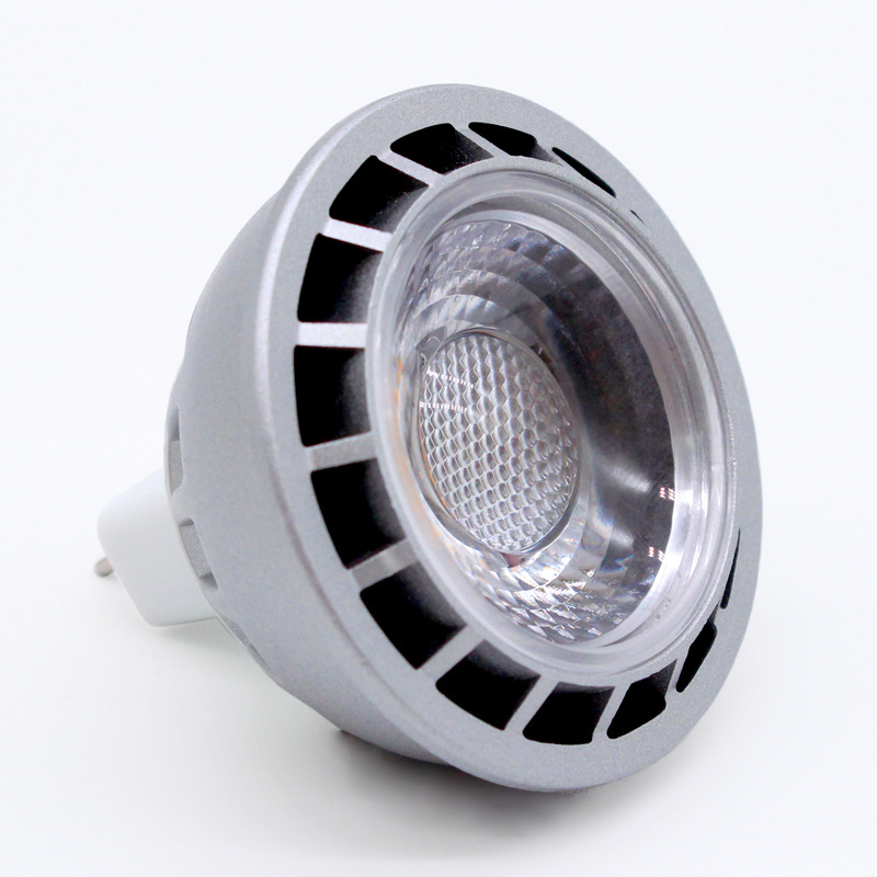 High Lumen Silver Aluminium Body Spotlight 12V 3W COB MR16 Led Lamp