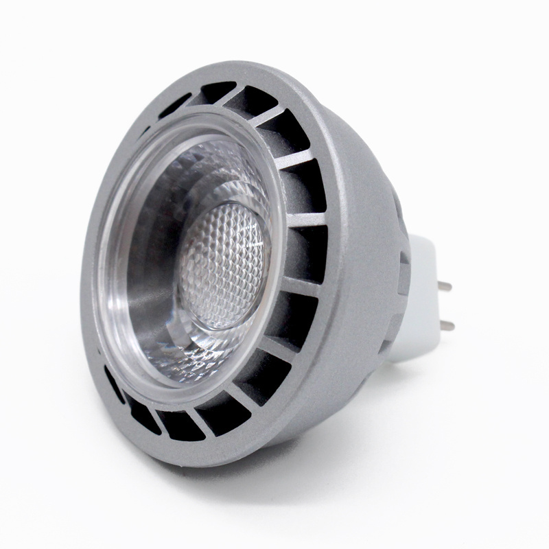 High Lumen Silver Aluminium Body Spotlight 12V 3W COB MR16 Led Lamp