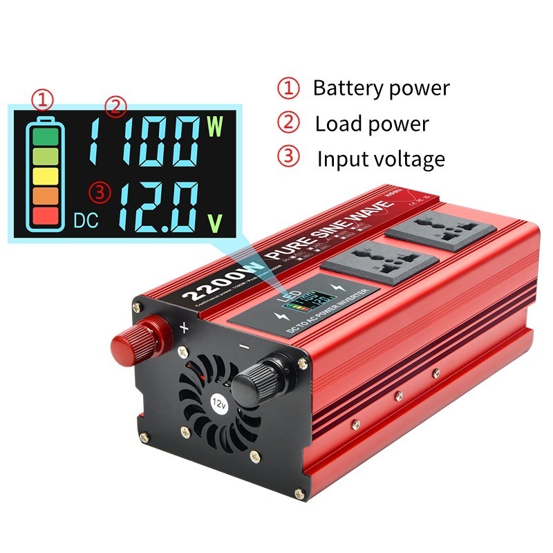 HOULI 12v to 220v Pure Sine Wave Inverter Dc To Ac 800W 1600W 2200W 24V 220V Inverter Conversor De 12V 110V Pura For Home