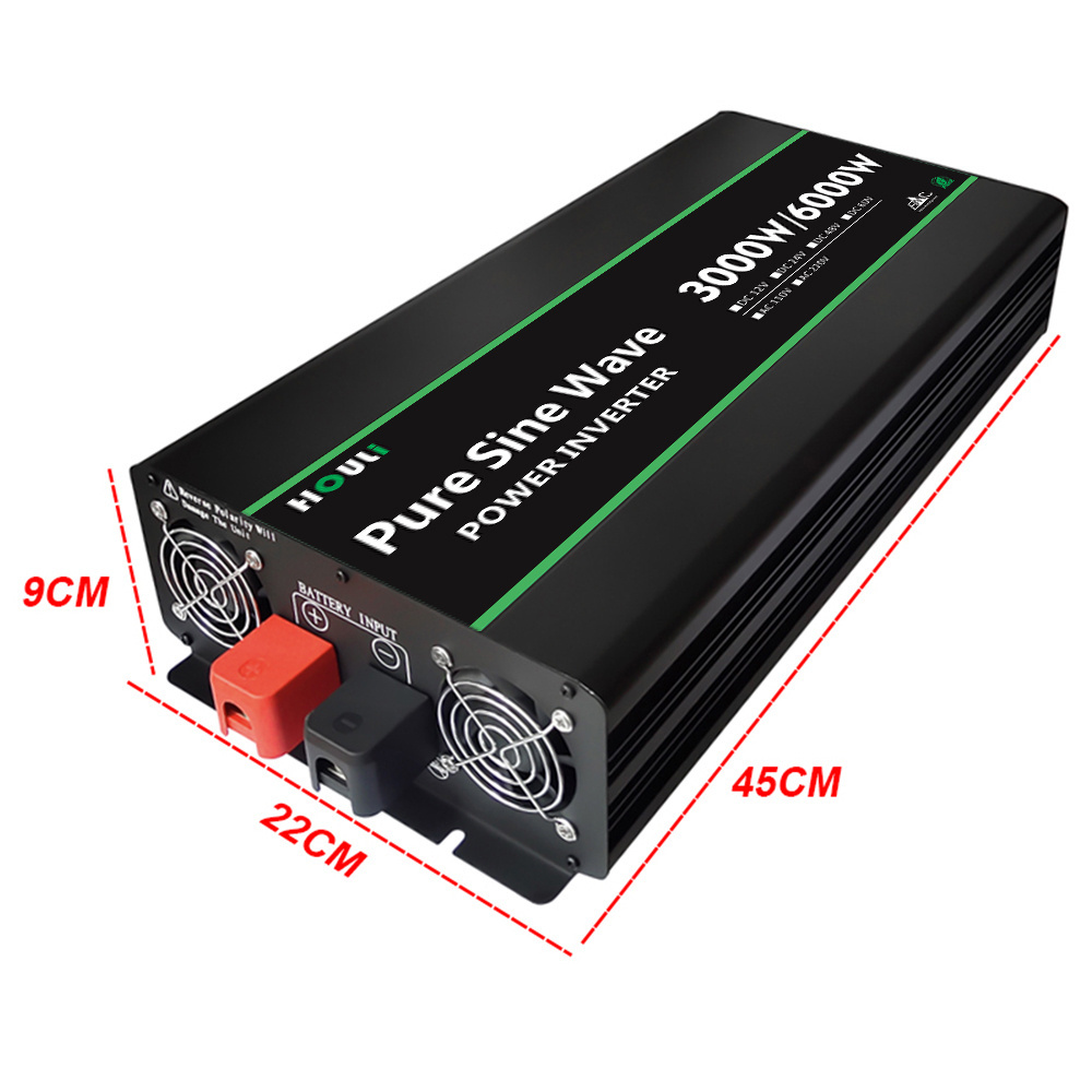 HOULI 24v to 220v 6000 watt Car Pure Sine Wave Inverter Dc 12V To Ac 220V 110V Power Inverter Convertisseur 12v 220v 6000w