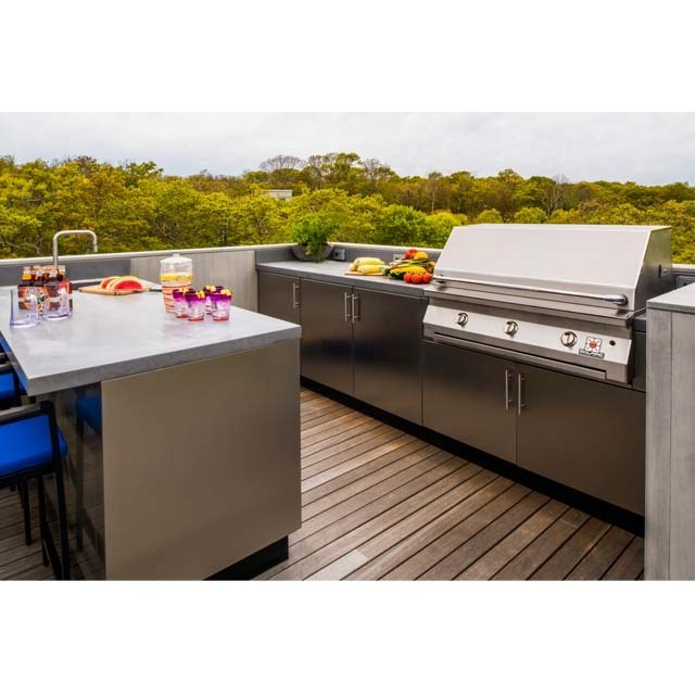 Fashionable outdoor kitchen with stainless steel BBQ cabinet aluminum kitchen cabinet