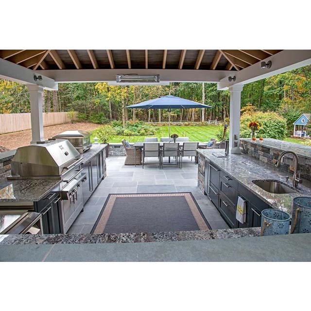 Fashionable outdoor kitchen with stainless steel BBQ cabinet aluminum kitchen cabinet