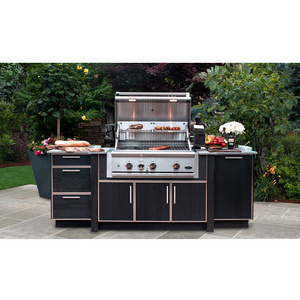 Fashionable outdoor kitchen with stainless steel BBQ cabinet aluminum kitchen cabinet