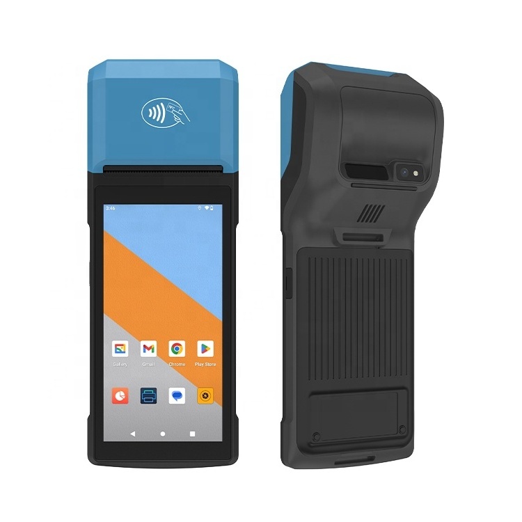 H10C New Design 5.5 Inch Touch Screen All In One Handheld Android Pos Machine with 58mm Thermal Printer Portable POS