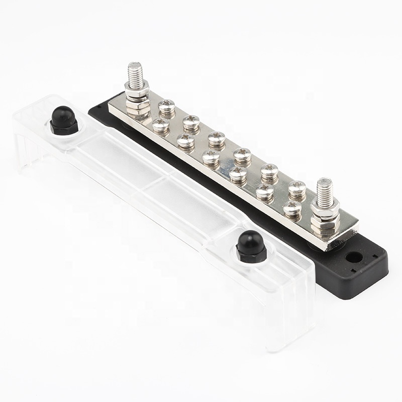 12 Way Dual Row Stud 24V 48V Terminal Ground Power Distribution Bus Bar 150A 250A Auto Heavy Duty Battery Junction Block for RV