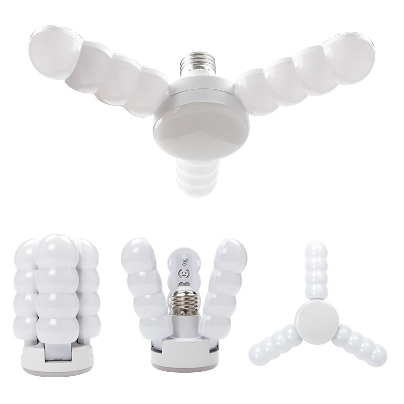 Factory wholesale Amazon Hot Deals Mini Deformable Lamp Led garage light 26W Folding fan Bulb