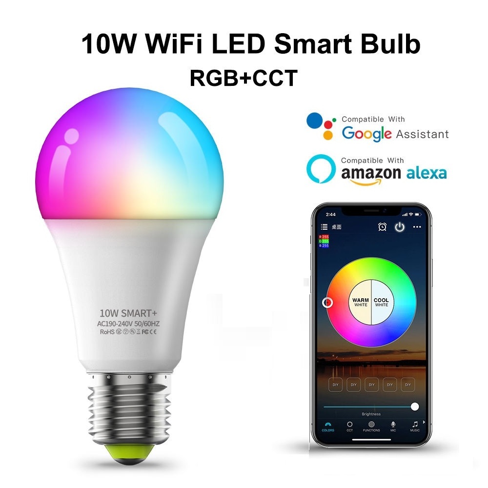 Amazon popular Alexa and Google WiFi Led Bulb 9W 10W RGB Smart LED Light Bulbs