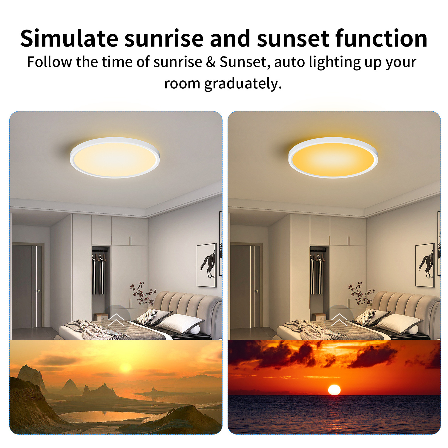 New modern ultra thin WIFI APP Support Google and Alexa smart RGB CCT color changing smart LED ceiling light