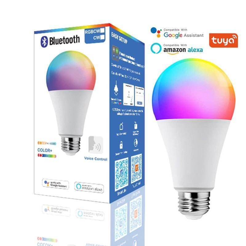 Tuya smart life supports alexa and google voice control 10W E26 E27 B22 RGB smart bulbs