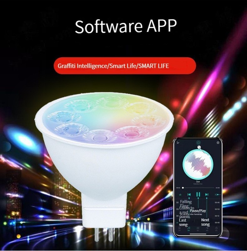 smart phone app remote control led 5w bulb light rgb color changing mr16 bulb