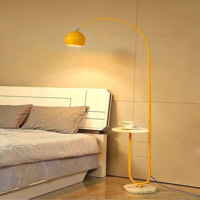 Modern Floor Lamp LED Standing Lamp With Round Table Art Deco Living Room Sofa Reading Lights Hotel Bedroom Bedside Lights