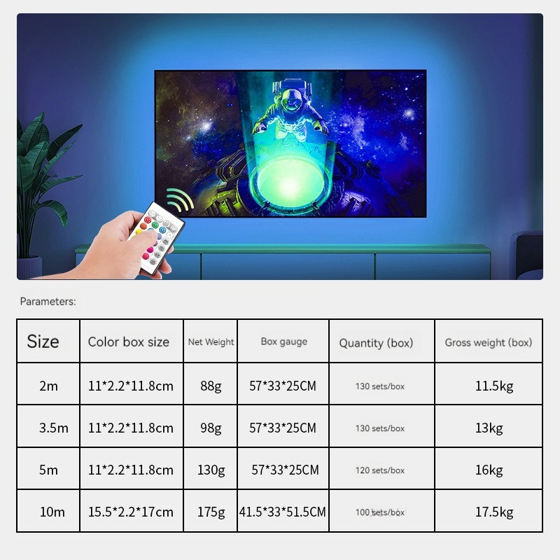 Smart bluetooth appTV music ambient light bar 5v5050rgb led gaming ambient backlight strip