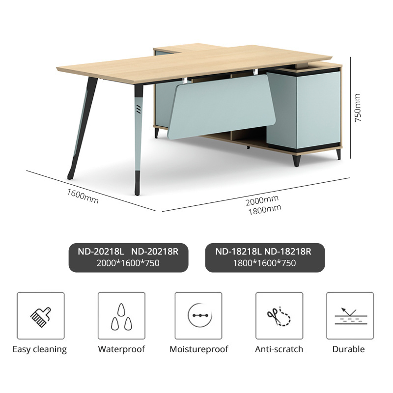 Workstation Office Table L Shape Boss Chairman Office Executive Table Manager Waterproof Wooden Boss Office Tables