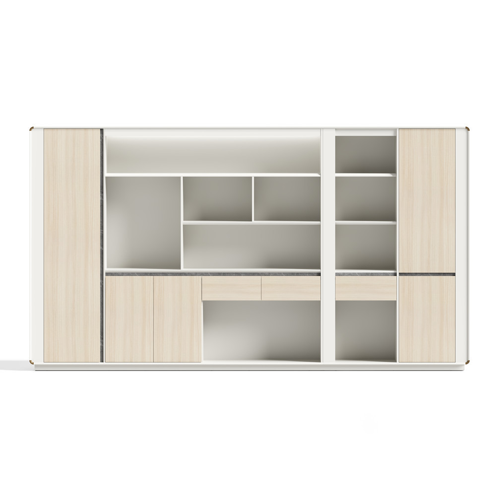 Open Shelf Office Furniture Offical Storage Cabinet Bookcase 7 Doors Office Furniture Luxury Design Ceo File Cabinet