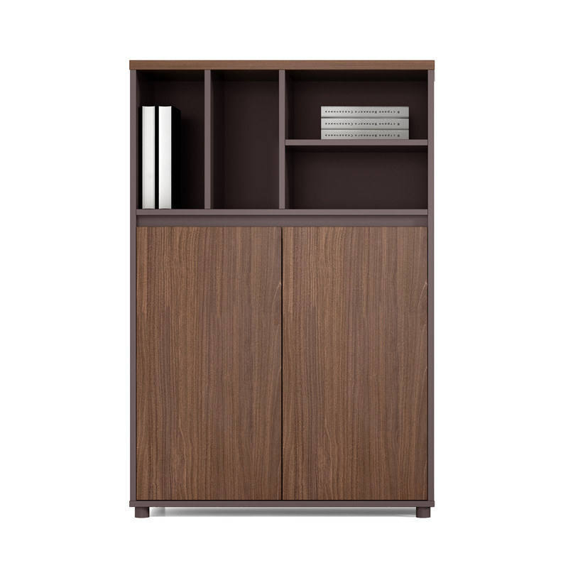 Low Cabinet With Shelves Credenza 3 Doors With Glass Doors Office File Cabinet Melamine - E1 Office Furniture Low File Cabinet