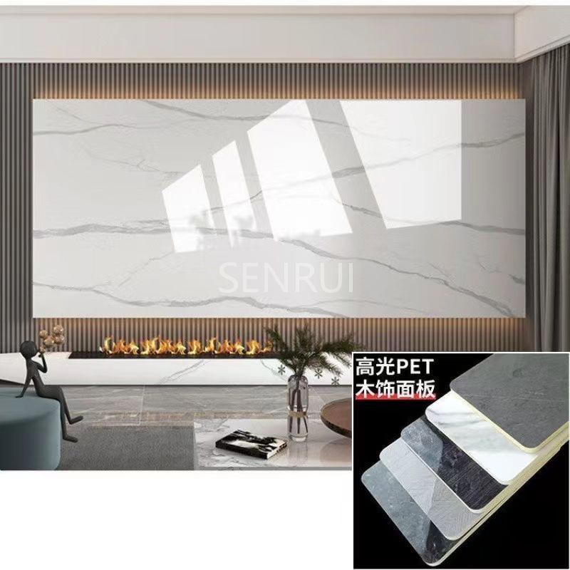 Bamboo charcoal co extruded solid wood veneer carbon crystal board decoration wall panel