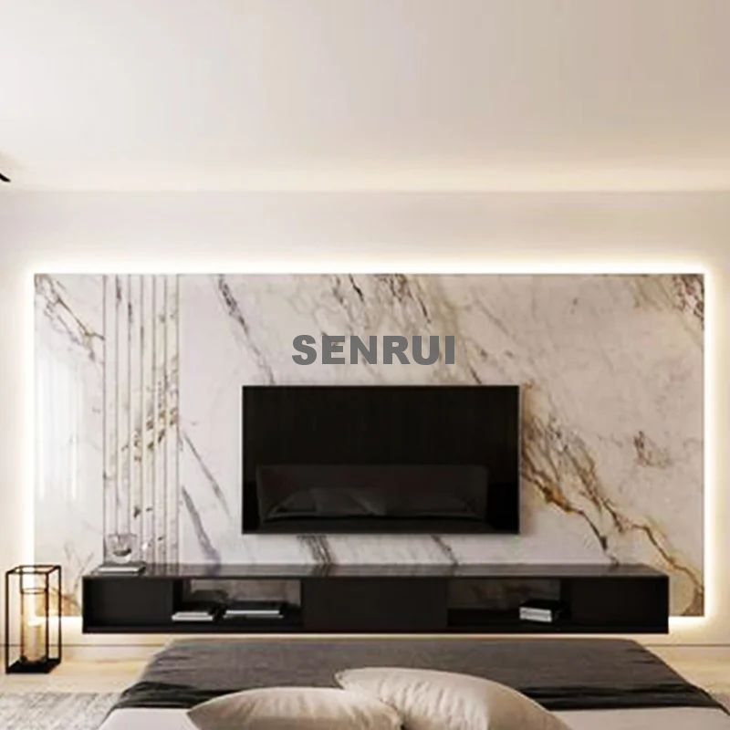 Flexible Wall Decoration 3Mm Flex Uv High Gloss Pvc Marble Sheet Wall Panel