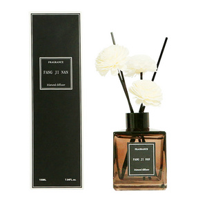 Reed fragrance glass diffuser coffee color flower white bottle luxury reed diffuser with box