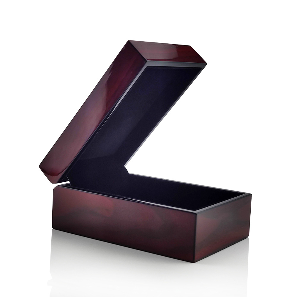 Luxury solid wood lacquer paint small wooden boxes wholesale wooden gift box perfume storage box container