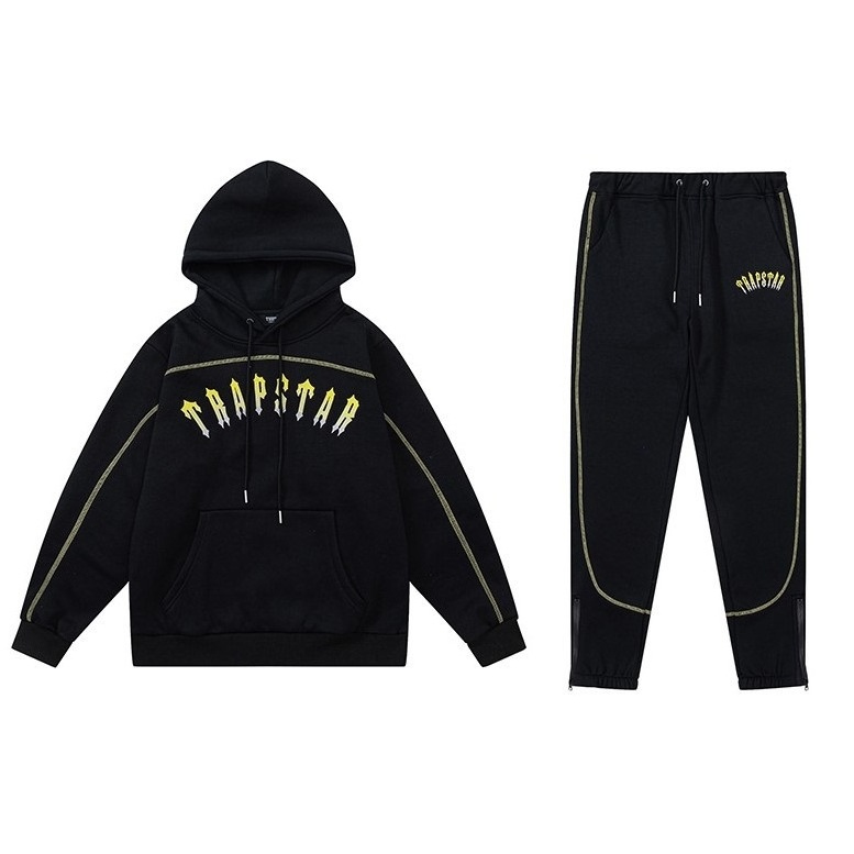 Trapstar Men's New Tracksuit Set Casual Hooded Pullover Hoodies & Sportswear Pants Cotton Hip Hop Streetwear Fashion