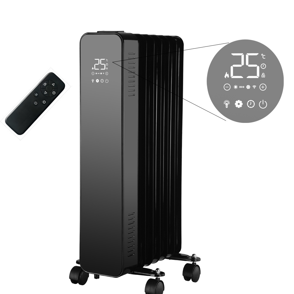 High Quality 1000/1500/2000/2500W Oil-Filled Electric Heater for Home Use-Wall-Mounted Radiator for Bedroom Bathroom Living Room