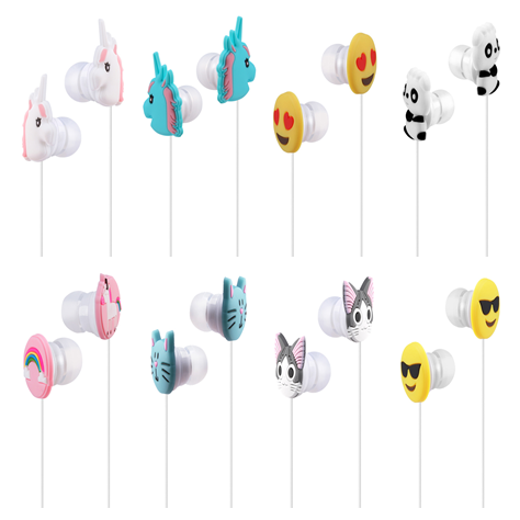 New Funny Cartoon Earphone, Best Quality Cartoon In-Ear Animal Earbuds Headphones With Handsfree Mic For Kids