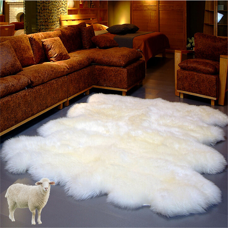 real merino sheep wool fur hide carpet throw