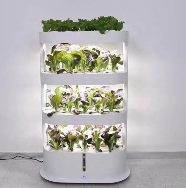 Single And Double High-rise Herb Garden Planter Indoor Kit Growing System Plant Tower Led Grow Light