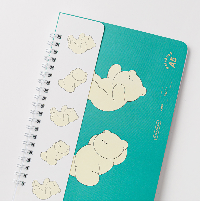 Custom Japanese Style Little Fresh Student Notebook Children Cartoon bear spiral Notebook