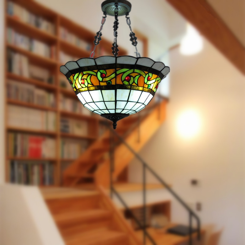 Mediterranean style home decoration stained glass ceiling lighting chandelier