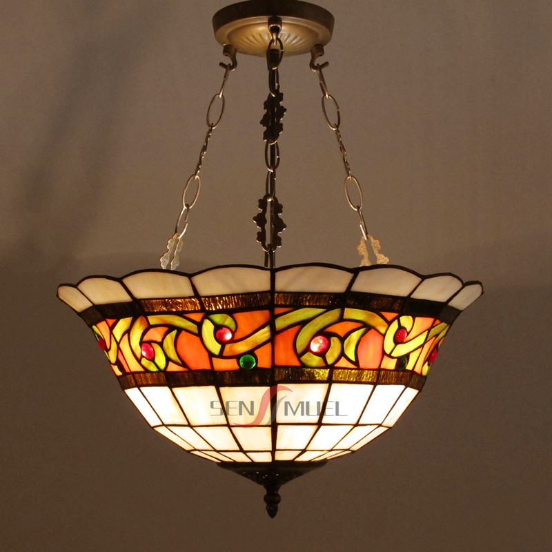 Mediterranean style home decoration stained glass ceiling lighting chandelier