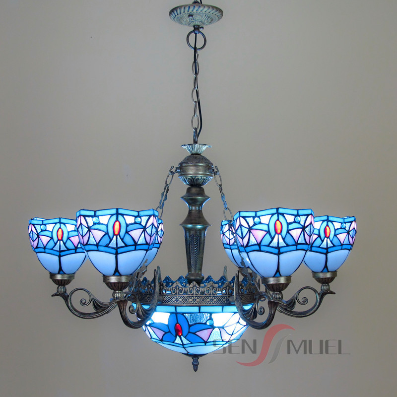 Mediterranean chandelier modern art deco lighting Tiffany style chandelier long chandelier