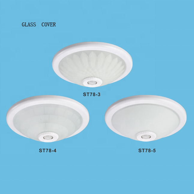 Hot selling ST78-3 infrared security motion sensor ceiling light and E27  glass lamp