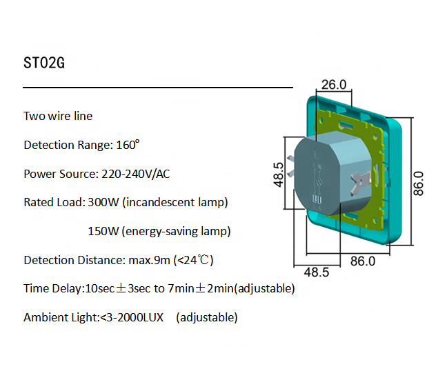 Wall switch  ST02G Pir  motion sensor  and  home  smart switch