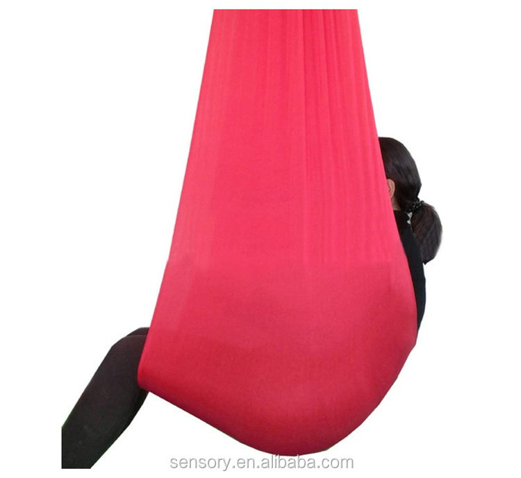 Support sample silky feeling nylon lycra raindrop yoga sensory swing uk with special needs autism kids children adults