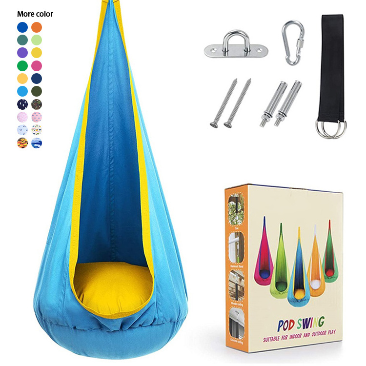 Manufacturer indoor outdoor adjustable hammock  cotton spandex sensory pod swings for sensory adults